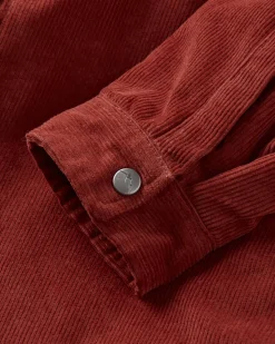 Shirts|Overshirts|Passenger Kodiak 2.0 Sherpa Lined Cord Shirt Jacket - Red Ochre RedOchre
