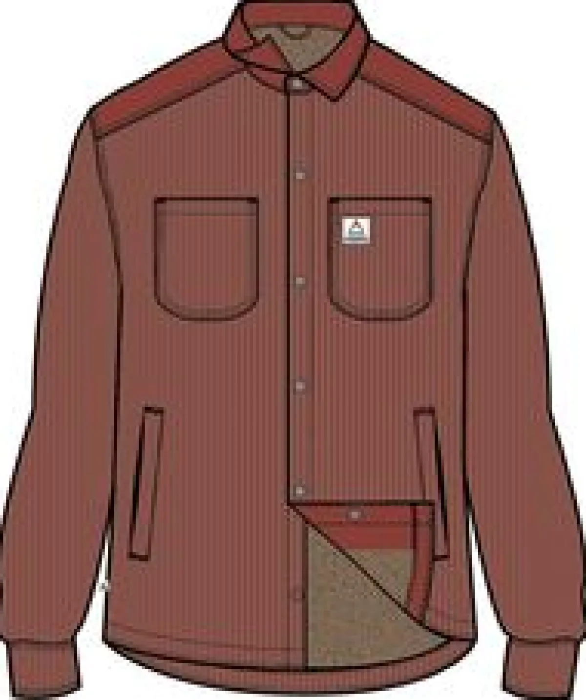 Shirts|Overshirts|Passenger Kodiak 2.0 Sherpa Lined Cord Shirt Jacket - Red Ochre RedOchre