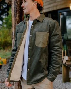 Overshirts|Passenger Kodiak Sherpa Lined Cord Shirt Jacket - Dusty Olive DustyOlive