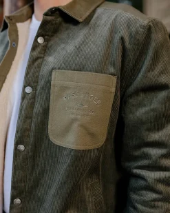 Overshirts|Passenger Kodiak Sherpa Lined Cord Shirt Jacket - Dusty Olive DustyOlive