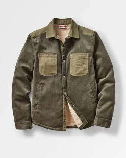 Overshirts|Passenger Kodiak Sherpa Lined Cord Shirt Jacket - Dusty Olive DustyOlive