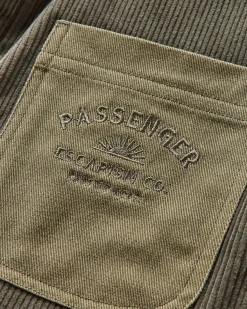 Overshirts|Passenger Kodiak Sherpa Lined Cord Shirt Jacket - Dusty Olive DustyOlive