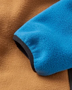Fleece|Passenger Loch Hooded Recycled Polar Fleece - Toffee/Blue Steel Toffee/BlueSteel