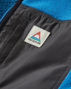 Fleece|Passenger Loch Hooded Recycled Polar Fleece - Toffee/Blue Steel Toffee/BlueSteel