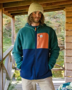 Fleece|Passenger Loch Hooded Recycled Polar Fleece - Rain Forest/Rich Navy RainForest/RichNavy