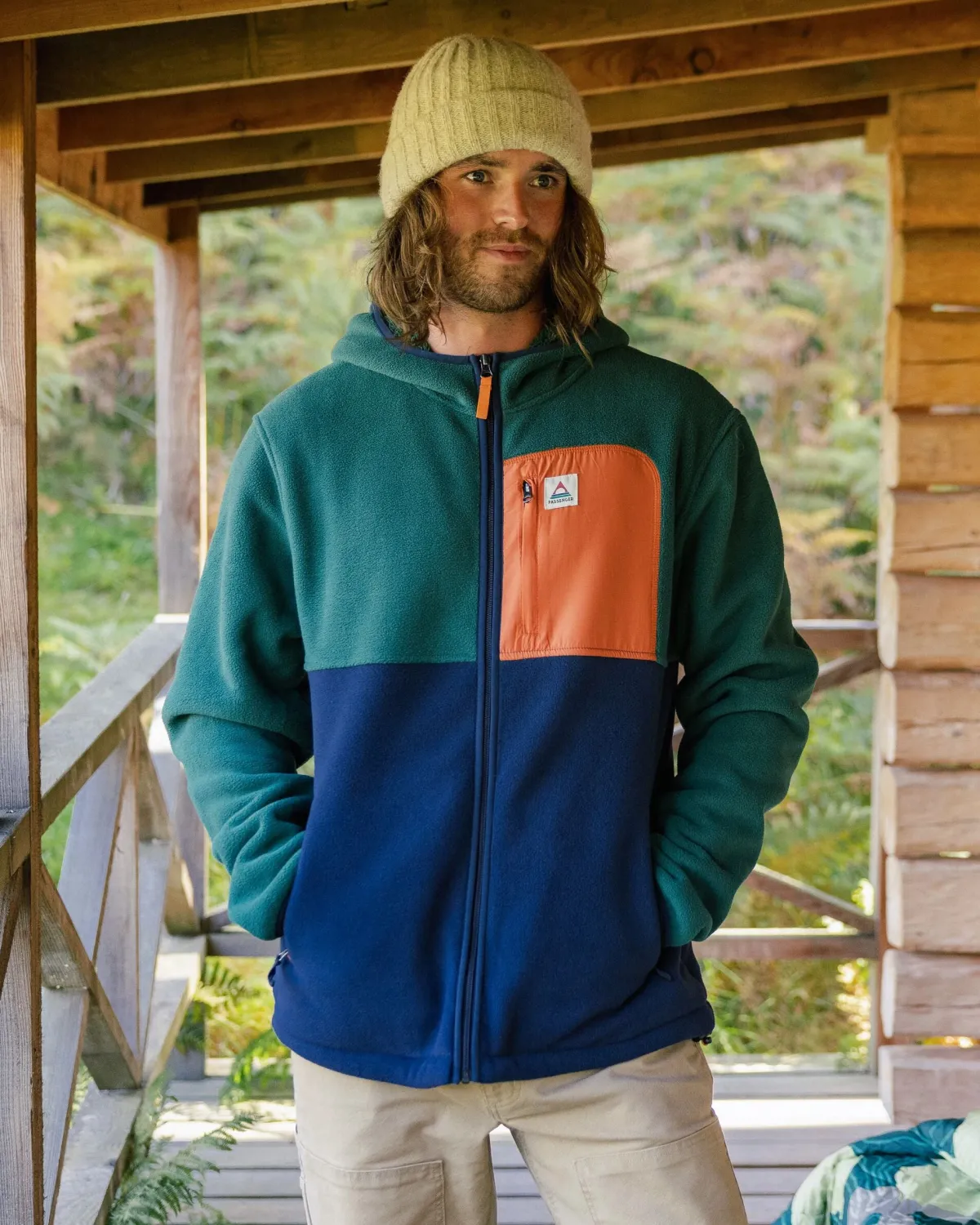 Fleece|Passenger Loch Hooded Recycled Polar Fleece - Rain Forest/Rich Navy RainForest/RichNavy