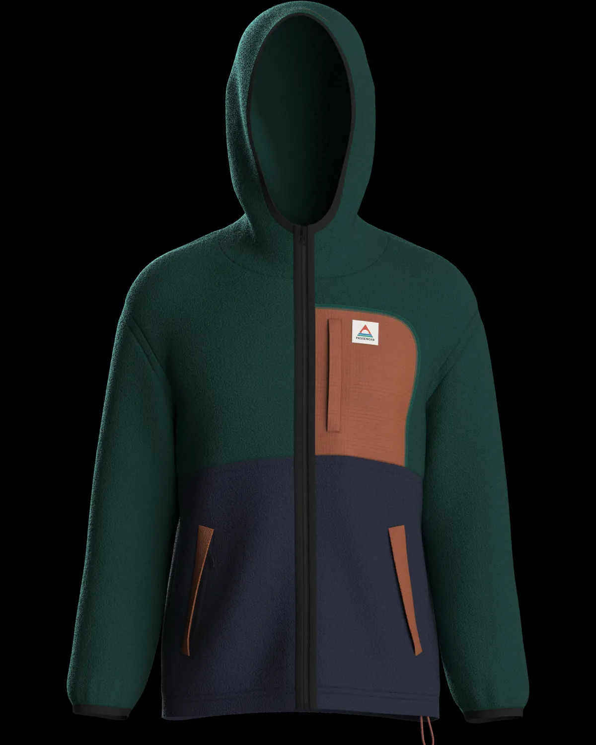 Fleece|Passenger Loch Hooded Recycled Polar Fleece - Rain Forest/Rich Navy RainForest/RichNavy
