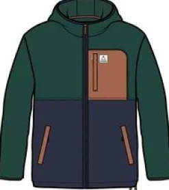 Fleece|Passenger Loch Hooded Recycled Polar Fleece - Rain Forest/Rich Navy RainForest/RichNavy
