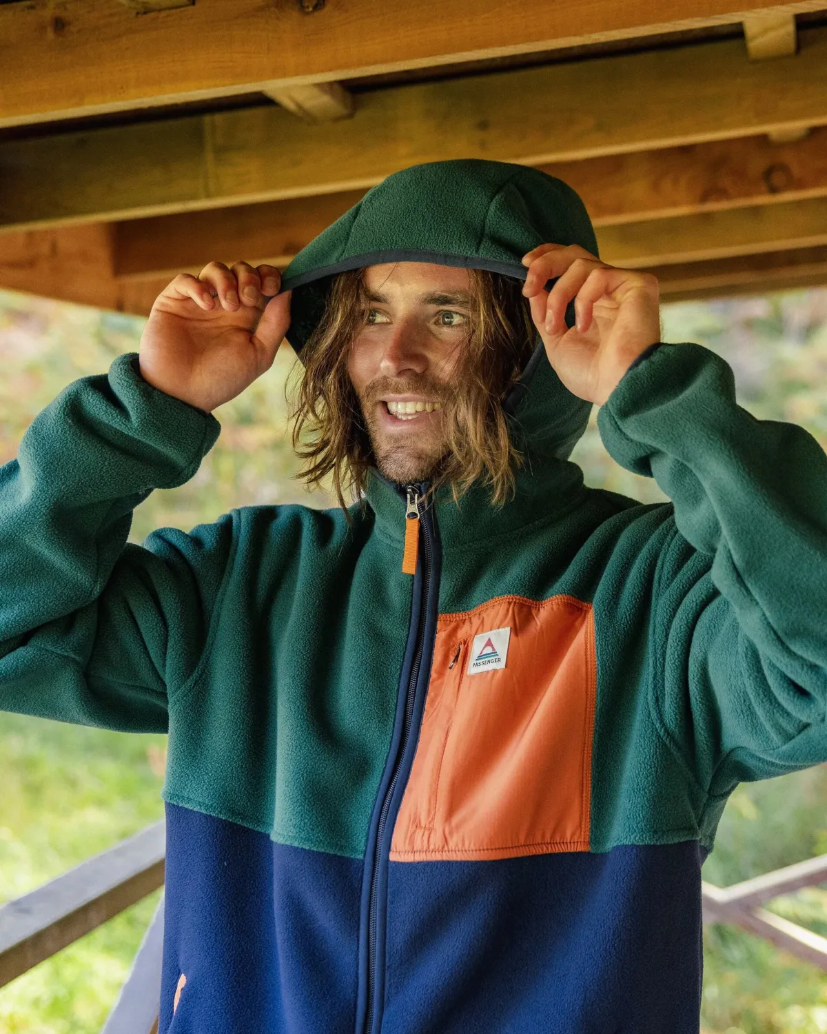 Fleece|Passenger Loch Hooded Recycled Polar Fleece - Rain Forest/Rich Navy RainForest/RichNavy
