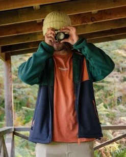 Fleece|Passenger Loch Hooded Recycled Polar Fleece - Rain Forest/Rich Navy RainForest/RichNavy