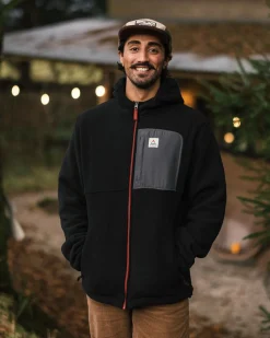 Fleece|Passenger Loch Hooded Recycled Polar Fleece - Black