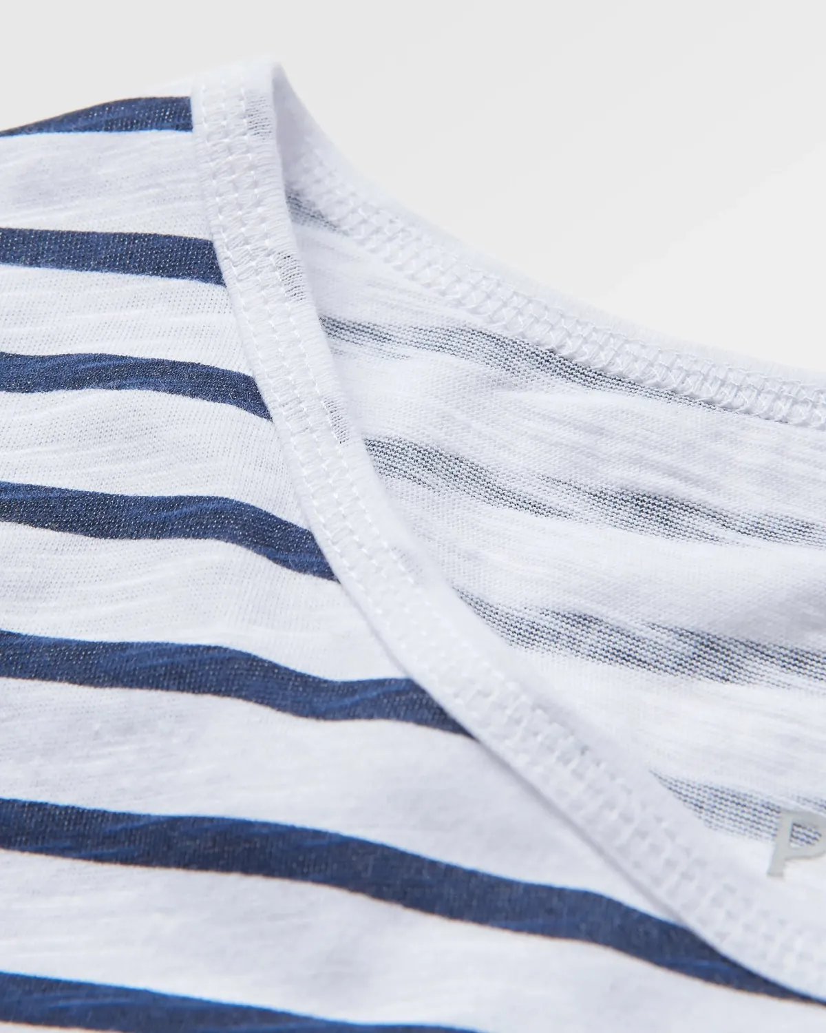T-Shirts & Tank Tops|Tops & T-Shirts|Passenger Magnolia Recycled Cotton Crochet Trim T-Shirt - Navy Stripe NavyStripe