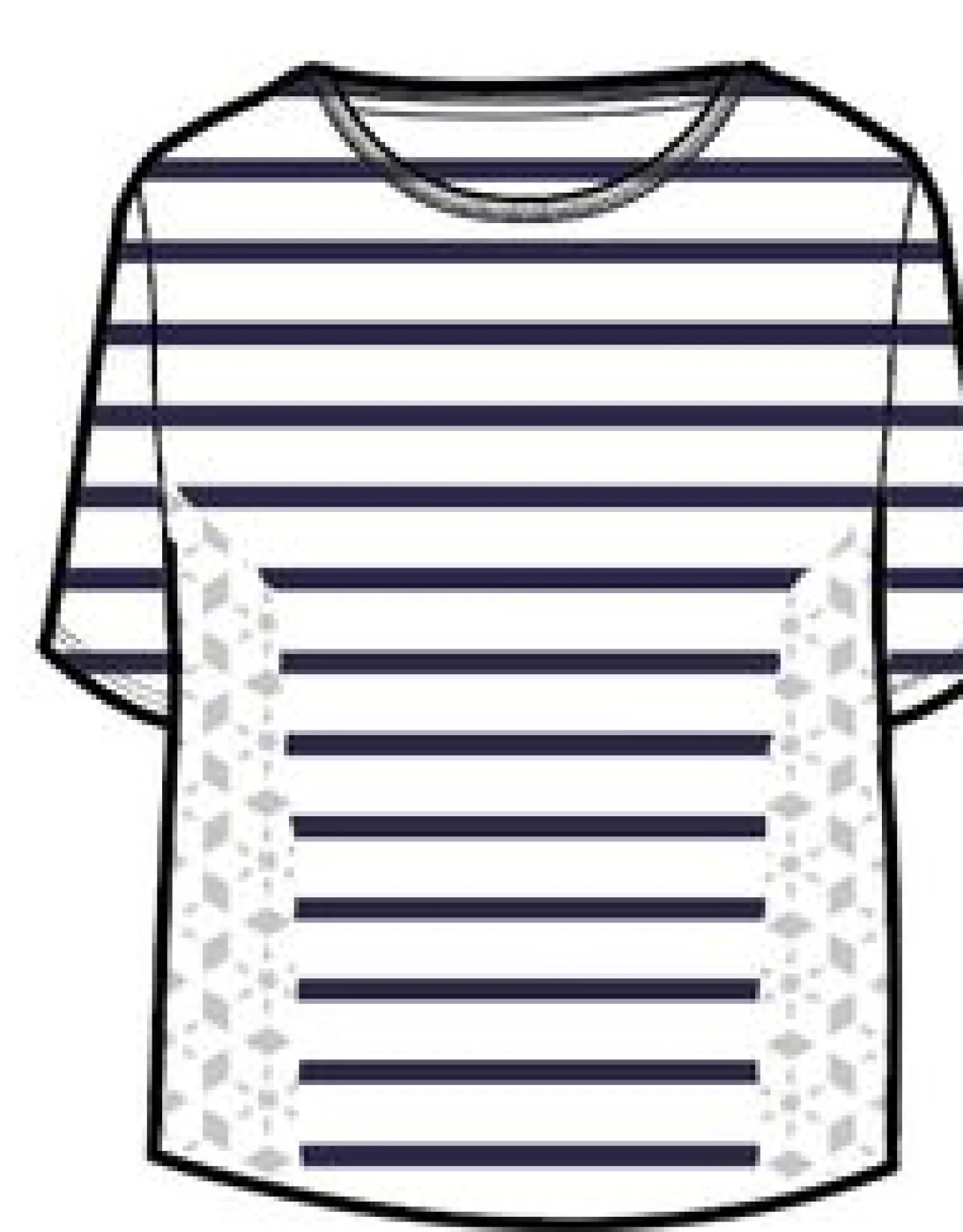 T-Shirts & Tank Tops|Tops & T-Shirts|Passenger Magnolia Recycled Cotton Crochet Trim T-Shirt - Navy Stripe NavyStripe