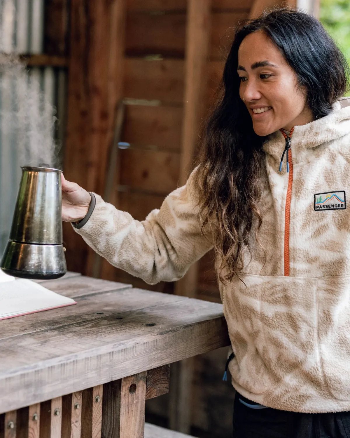 Fleece|Passenger Maine 2.0 Half Zip Recycled Sherpa Fleece - Abstract Mountain Birch AbstractMountainBirch