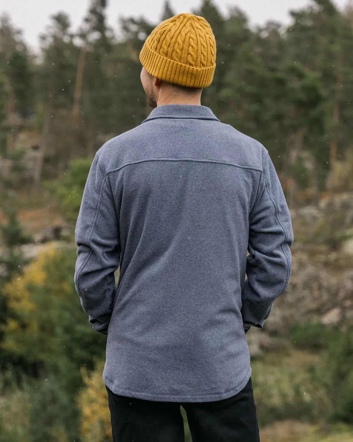 Shirts|Shirts|Passenger Maple Recycled Polar Fleece Long Sleeve Shirt - Navy Marl NavyMarl