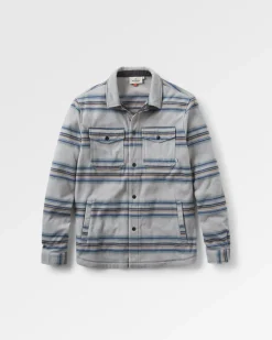 Fleece|Fleece|Passenger Maple Recycled Polar Fleece Long Sleeve Shirt - Steel Grey Stripe SteelGreyStripe