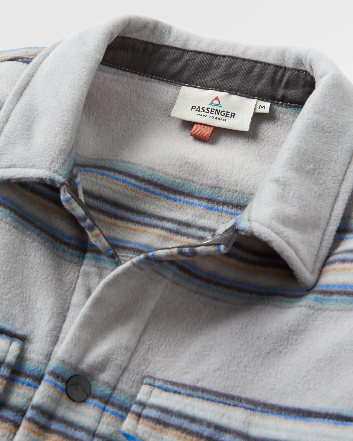 Fleece|Fleece|Passenger Maple Recycled Polar Fleece Long Sleeve Shirt - Steel Grey Stripe SteelGreyStripe