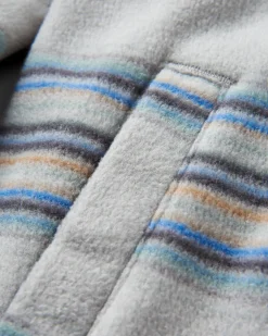 Fleece|Fleece|Passenger Maple Recycled Polar Fleece Long Sleeve Shirt - Steel Grey Stripe SteelGreyStripe