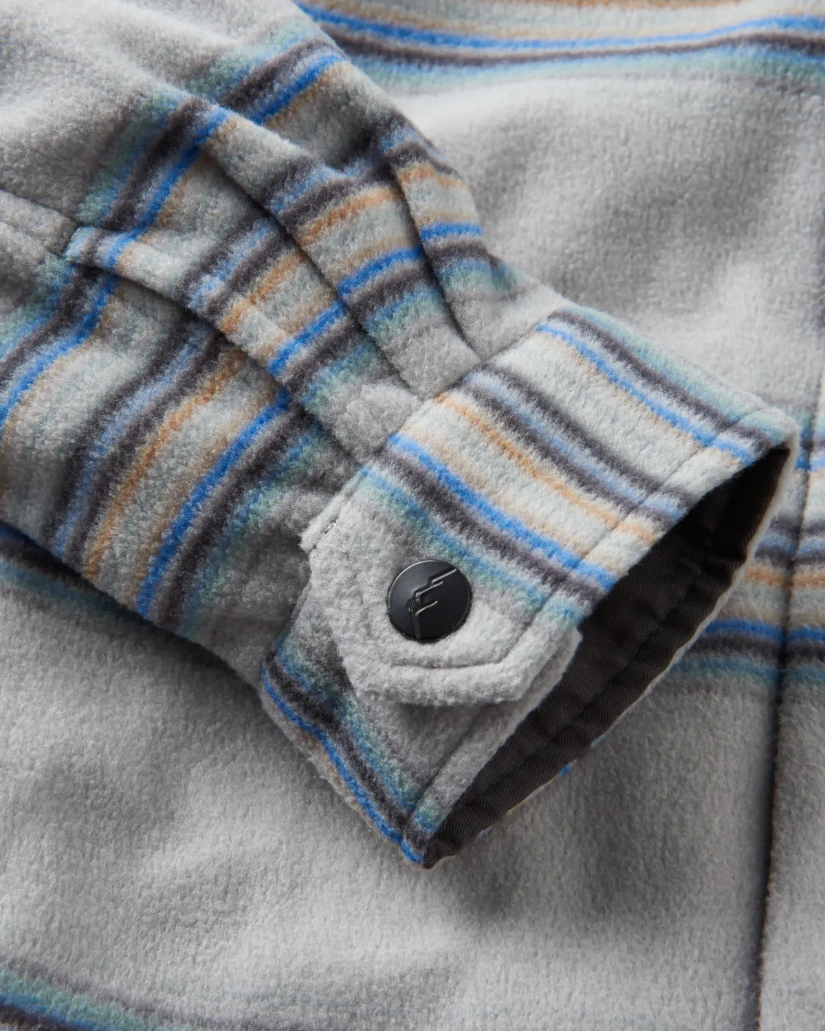 Fleece|Fleece|Passenger Maple Recycled Polar Fleece Long Sleeve Shirt - Steel Grey Stripe SteelGreyStripe