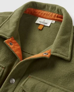 Shirts|Passenger Maple Recycled Polar Fleece Shirt - Khaki Green KhakiGreen