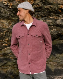 Shirts|Fleece|Passenger Maple Recycled Polar Fleece Long Sleeve Shirt - Wine Marl WineMarl