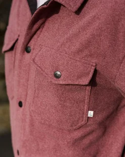 Shirts|Fleece|Passenger Maple Recycled Polar Fleece Long Sleeve Shirt - Wine Marl WineMarl