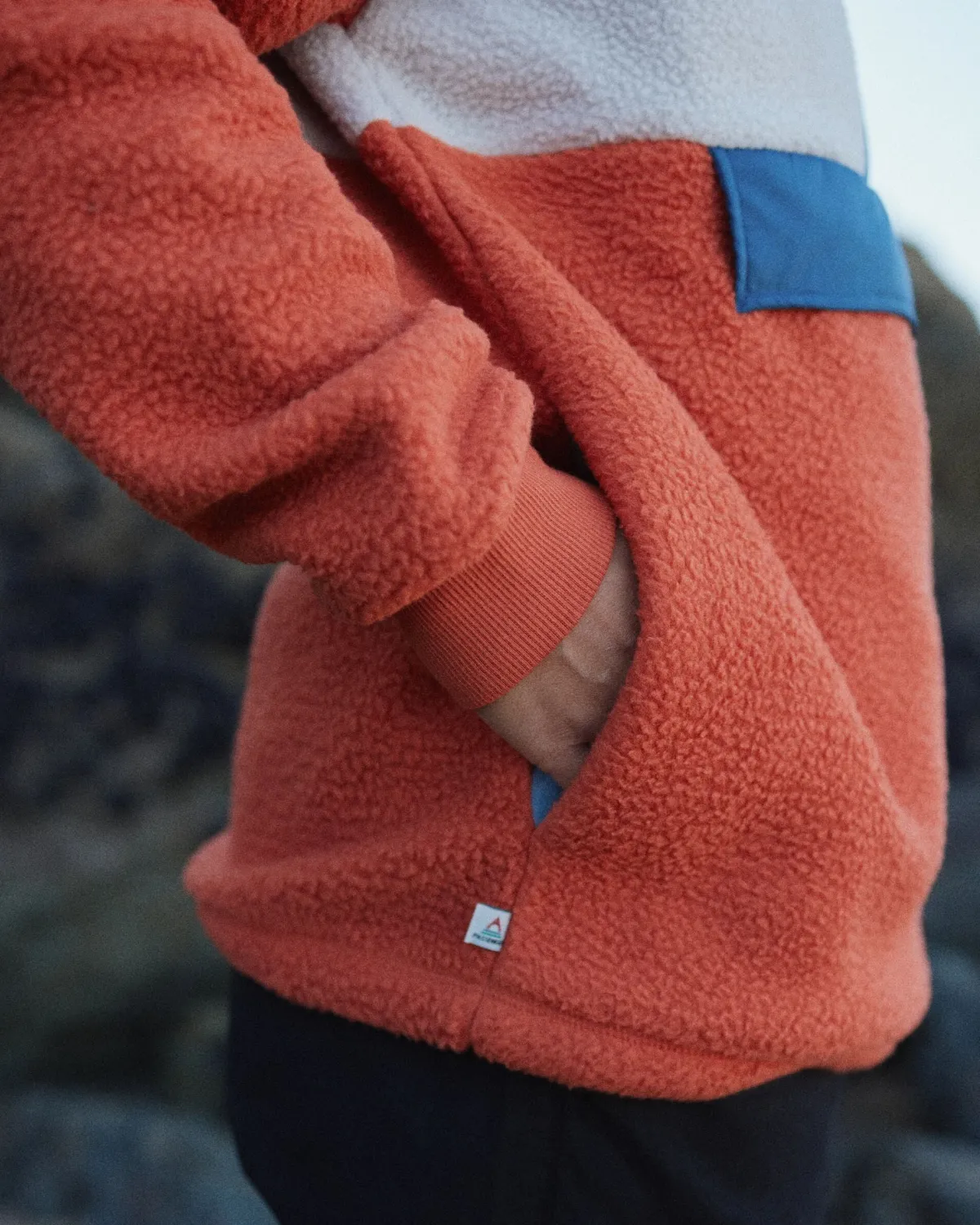 Fleece|Fleece|Passenger Maren Half Zip Recycled Sherpa Fleece - Burnt Orange BurntOrange
