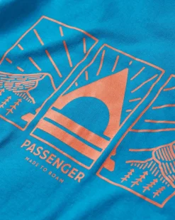 T-Shirts & Tank Tops|T-Shirts & Tank Tops|Passenger Maverick Recycled Cotton T-Shirt - Blue Pool BluePool