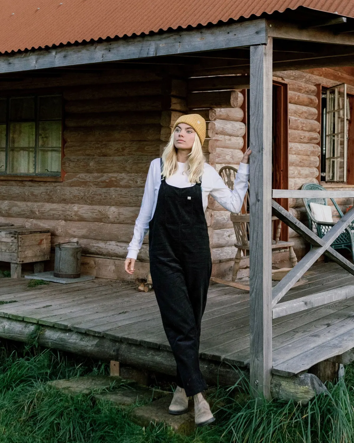 Pants|Overalls & Pants|Passenger Meadows Organic Cotton Cord Overalls - Black