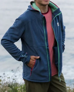 Hoodies|Outdoor Active|Passenger Men's Pinegrove Recycled Polartec Fleece Hoodie - Dark Denim Marl DarkDenimMarl