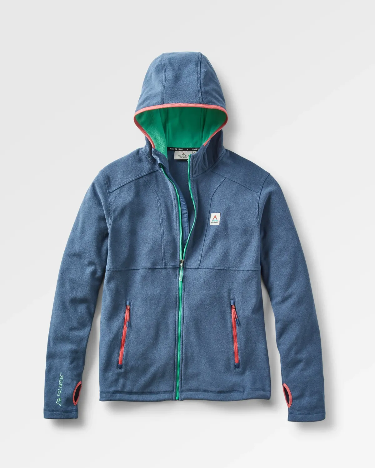 Hoodies|Outdoor Active|Passenger Men's Pinegrove Recycled Polartec Fleece Hoodie - Dark Denim Marl DarkDenimMarl
