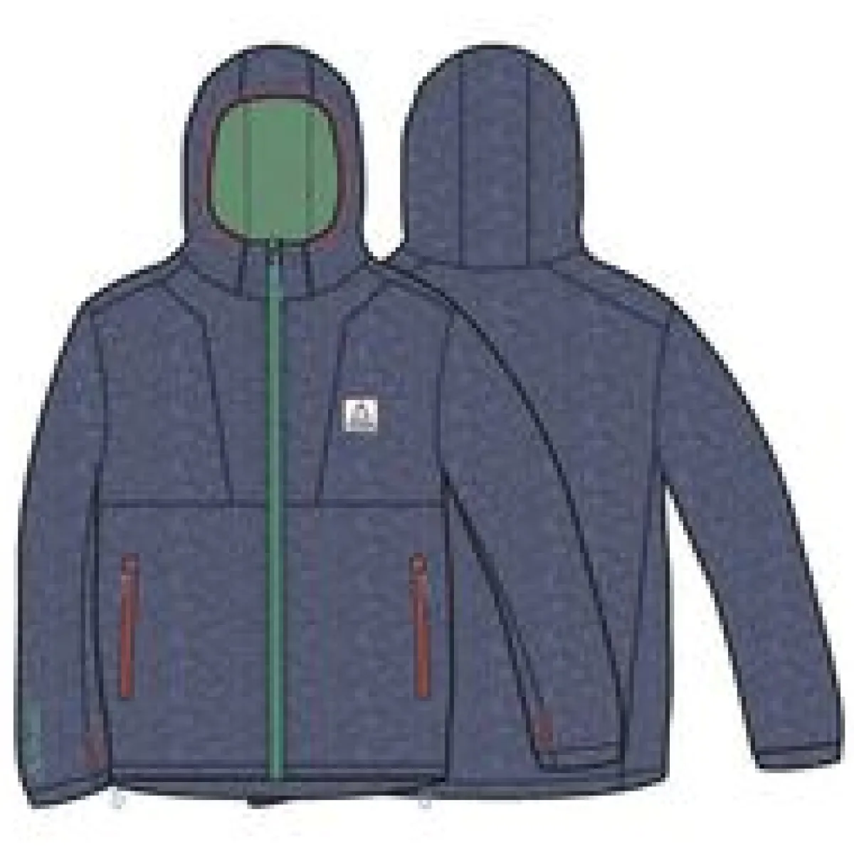 Hoodies|Outdoor Active|Passenger Men's Pinegrove Recycled Polartec Fleece Hoodie - Dark Denim Marl DarkDenimMarl