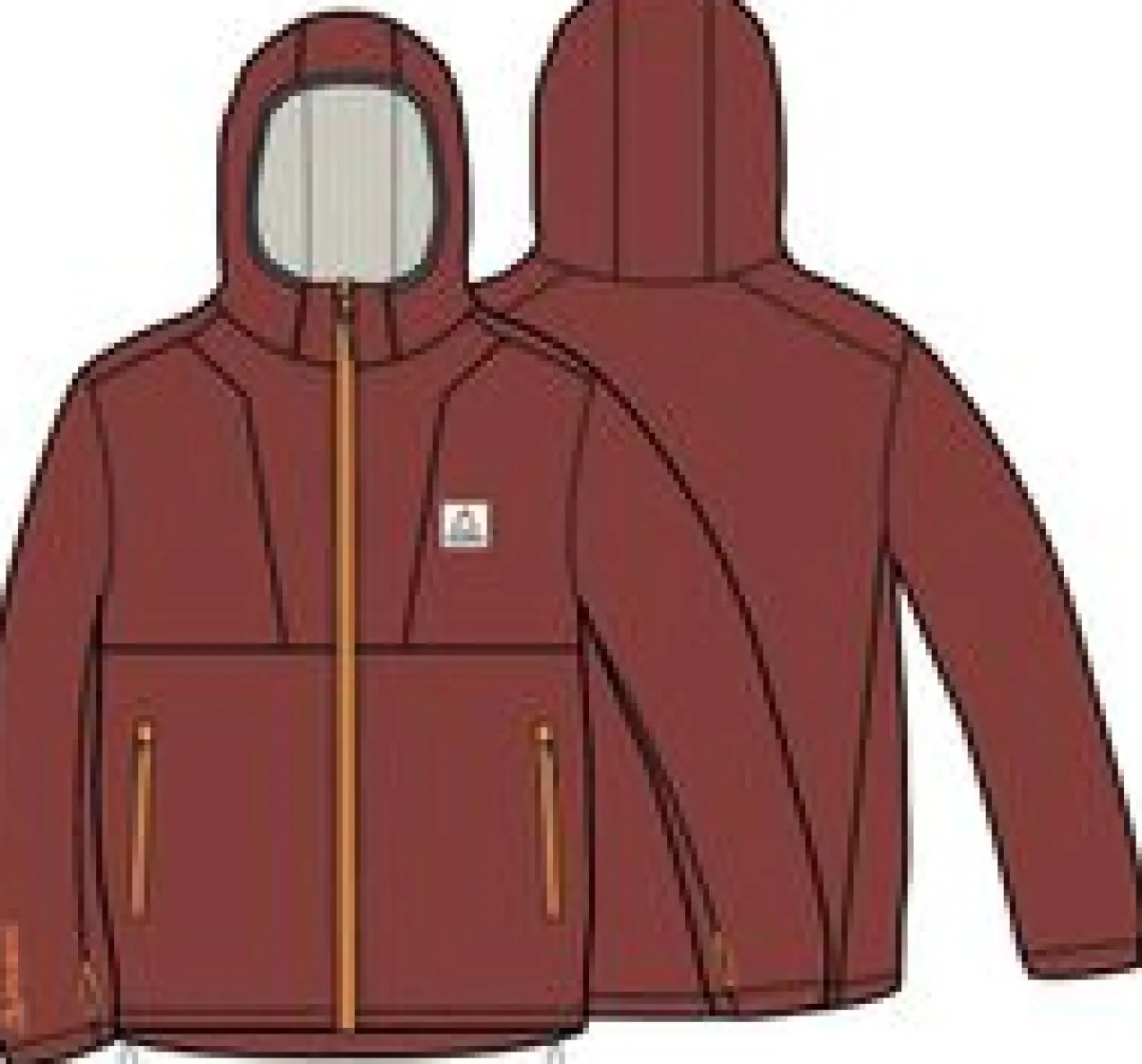 Hoodies|Tops|Passenger Men's Pinegrove Recycled Polartec Fleece Hoodie - Red Ochre RedOchre