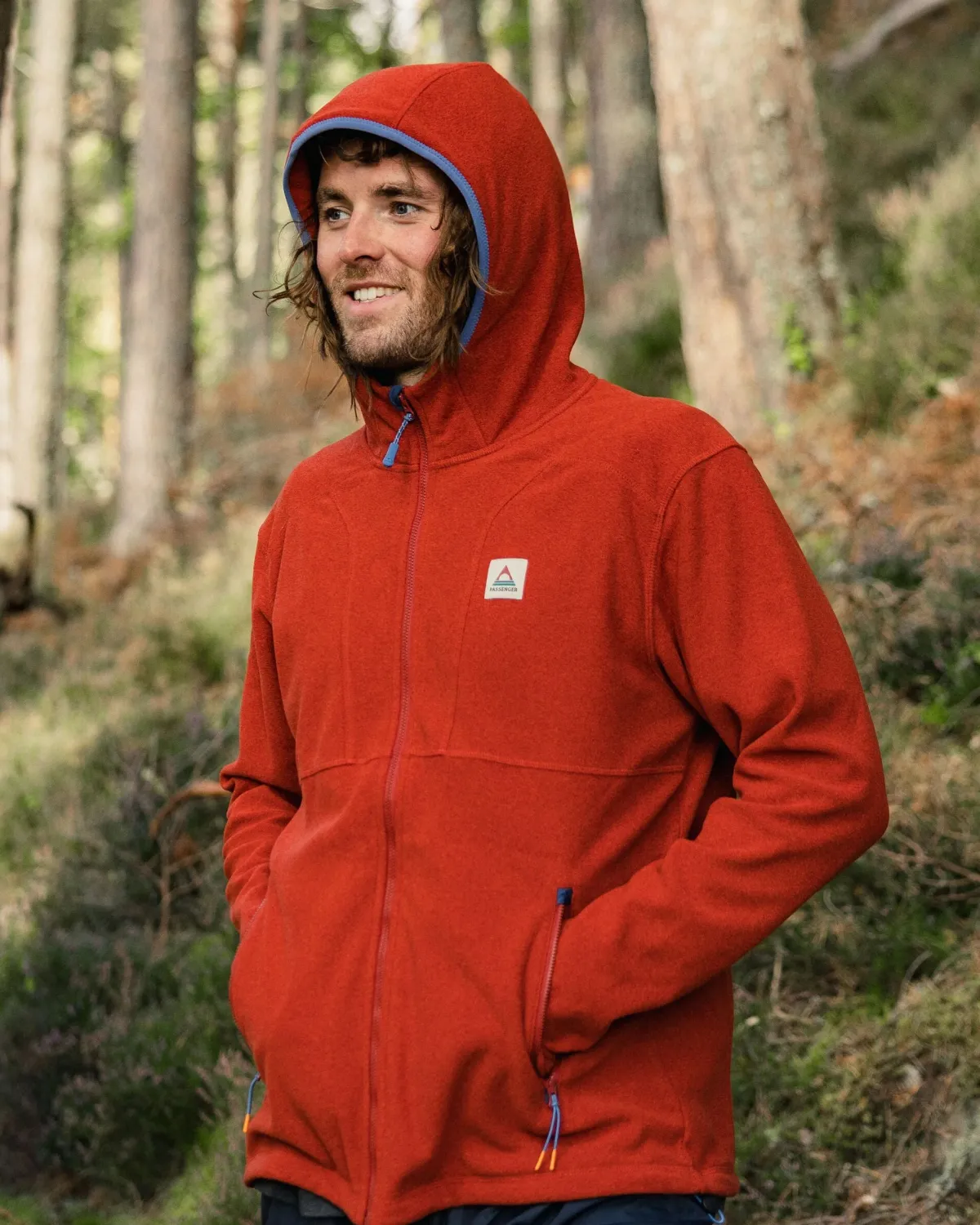 Hoodies|Tops|Passenger Men's Pinegrove Recycled Polartec Fleece Hoodie - Red Ochre RedOchre