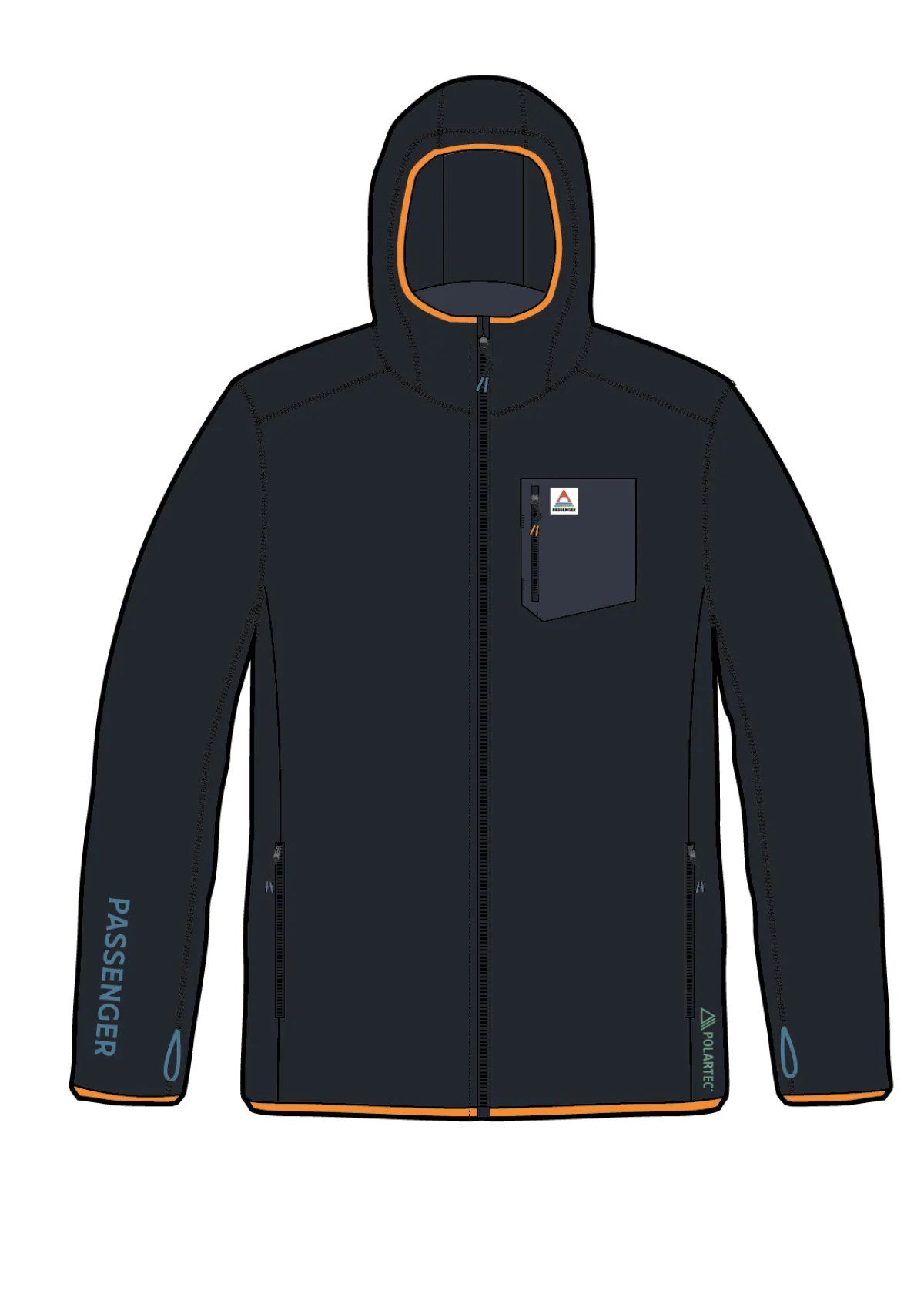 Fleece|Hoodies|Passenger Men's Solitude Recycled Polartec® Fleece Hoodie - Black