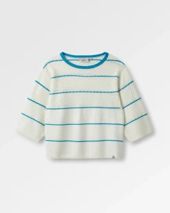 Knitwear|Sweaters|Passenger Migrate Organic Knitted Sweater - Blue Pool Stripe BluePoolStripe
