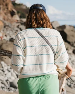 Knitwear|Sweaters|Passenger Migrate Organic Knitted Sweater - Blue Pool Stripe BluePoolStripe