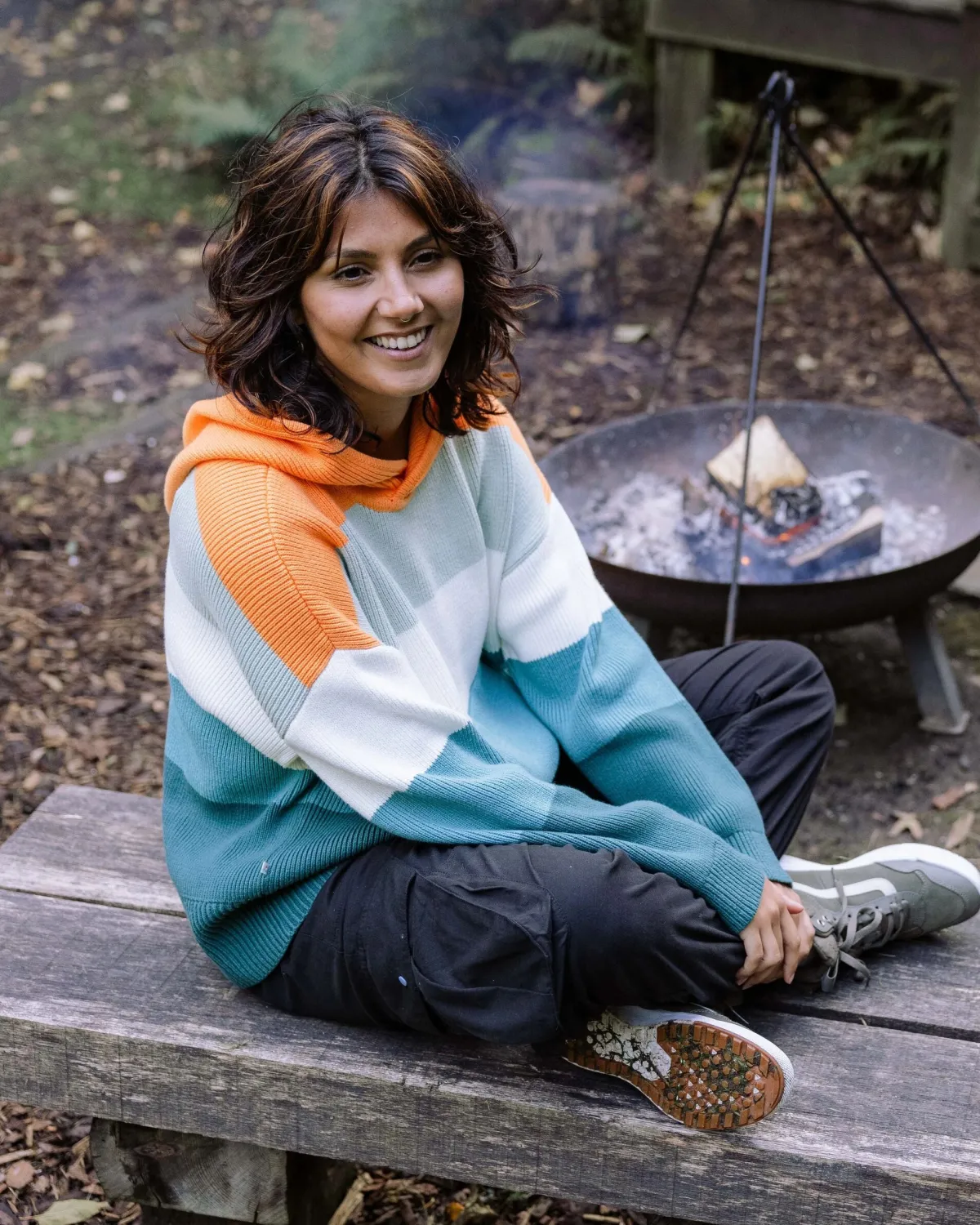 Hoodies|Knitwear|Passenger Moments Oversized Organic Cotton Knitted Hoodie - Multi Stripe MultiStripe