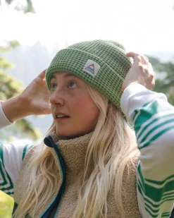 Beanies|Beanies|Passenger Moss Double Layer Recycled Waffle Hat - Pear Green PearGreen