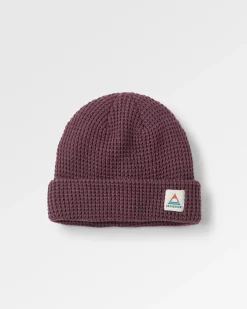 Beanies|Beanies|Passenger Moss Recycled Double Layer Waffle Beanie - Deep Plum DeepPlum