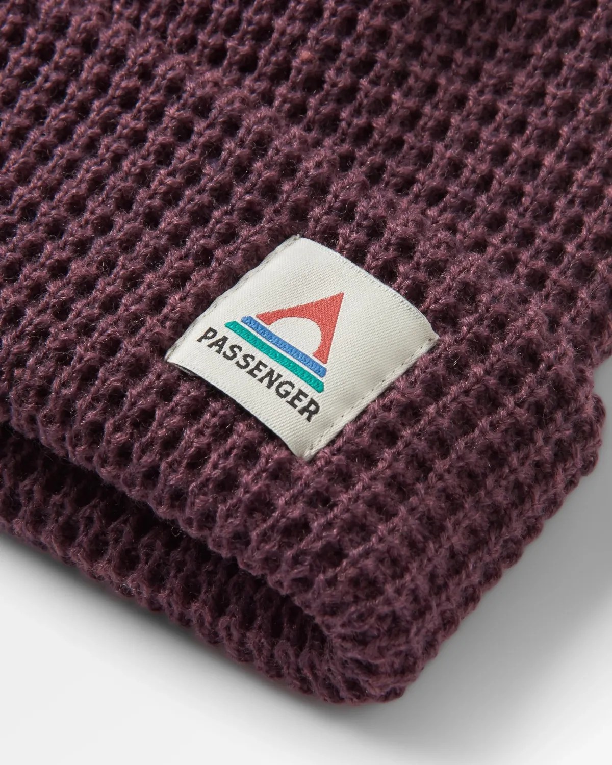 Beanies|Beanies|Passenger Moss Recycled Double Layer Waffle Beanie - Deep Plum DeepPlum