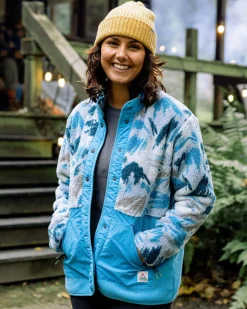 Fleece|Fleece|Passenger Navegado Recycled Soft-Touch Sherpa Fleece - Abstract Mountain Blue Fog AbstractMountainBlueFog