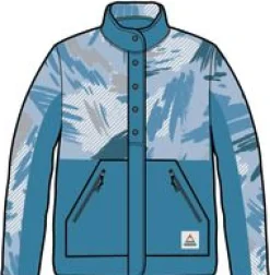 Fleece|Fleece|Passenger Navegado Recycled Soft-Touch Sherpa Fleece - Abstract Mountain Blue Fog AbstractMountainBlueFog