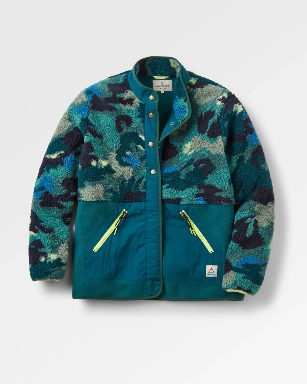 Fleece|Fleece|Passenger Navegado Recycled Soft-Touch Sherpa Fleece - Alpine Camo Rain Forest AlpineCamoRainForest