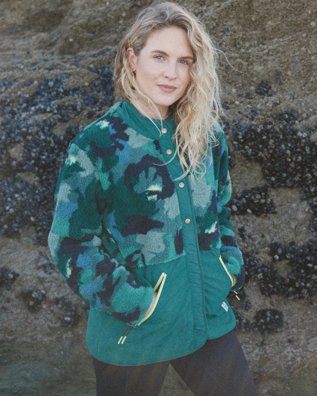 Fleece|Fleece|Passenger Navegado Recycled Soft-Touch Sherpa Fleece - Alpine Camo Rain Forest AlpineCamoRainForest