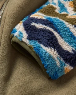 Fleece|Fleece|Passenger Nestling Recycled Polar-Lined Sherpa Fleece - Mount Scenic Khaki Green MountScenicKhakiGreen