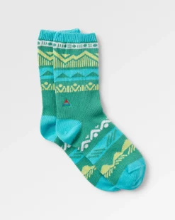 Socks|Passenger Nettle Organic Patterned Socks - Arctic