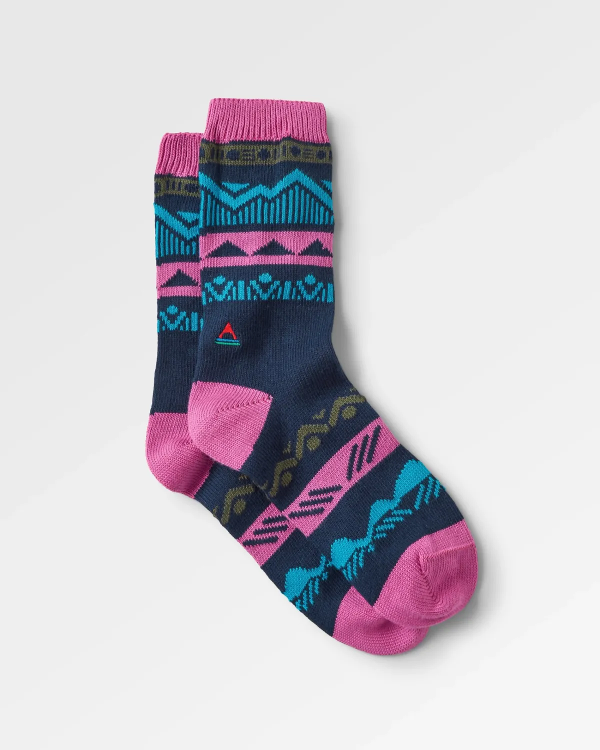 Socks|Passenger Nettle Organic Patterned Socks - Rich Navy RichNavy