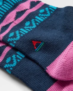 Socks|Passenger Nettle Organic Patterned Socks - Rich Navy RichNavy