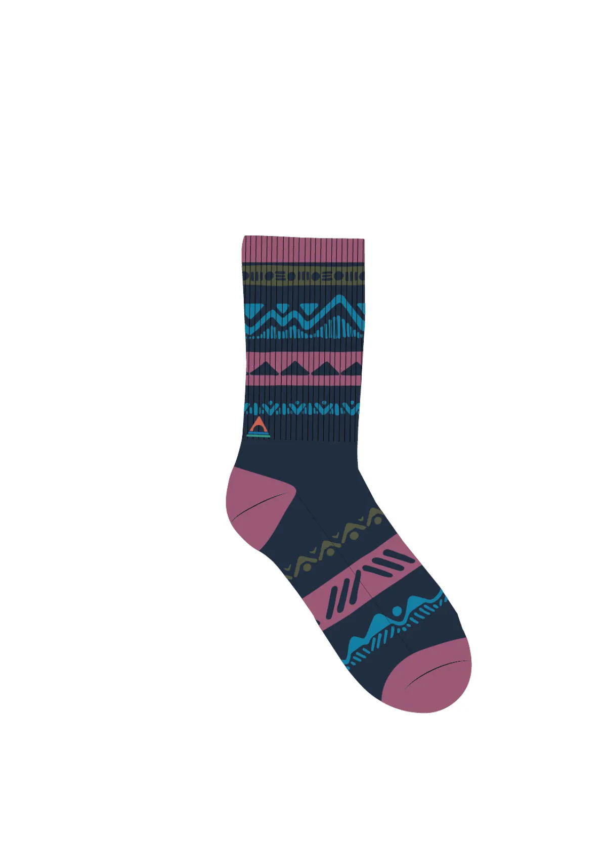 Socks|Passenger Nettle Organic Patterned Socks - Rich Navy RichNavy